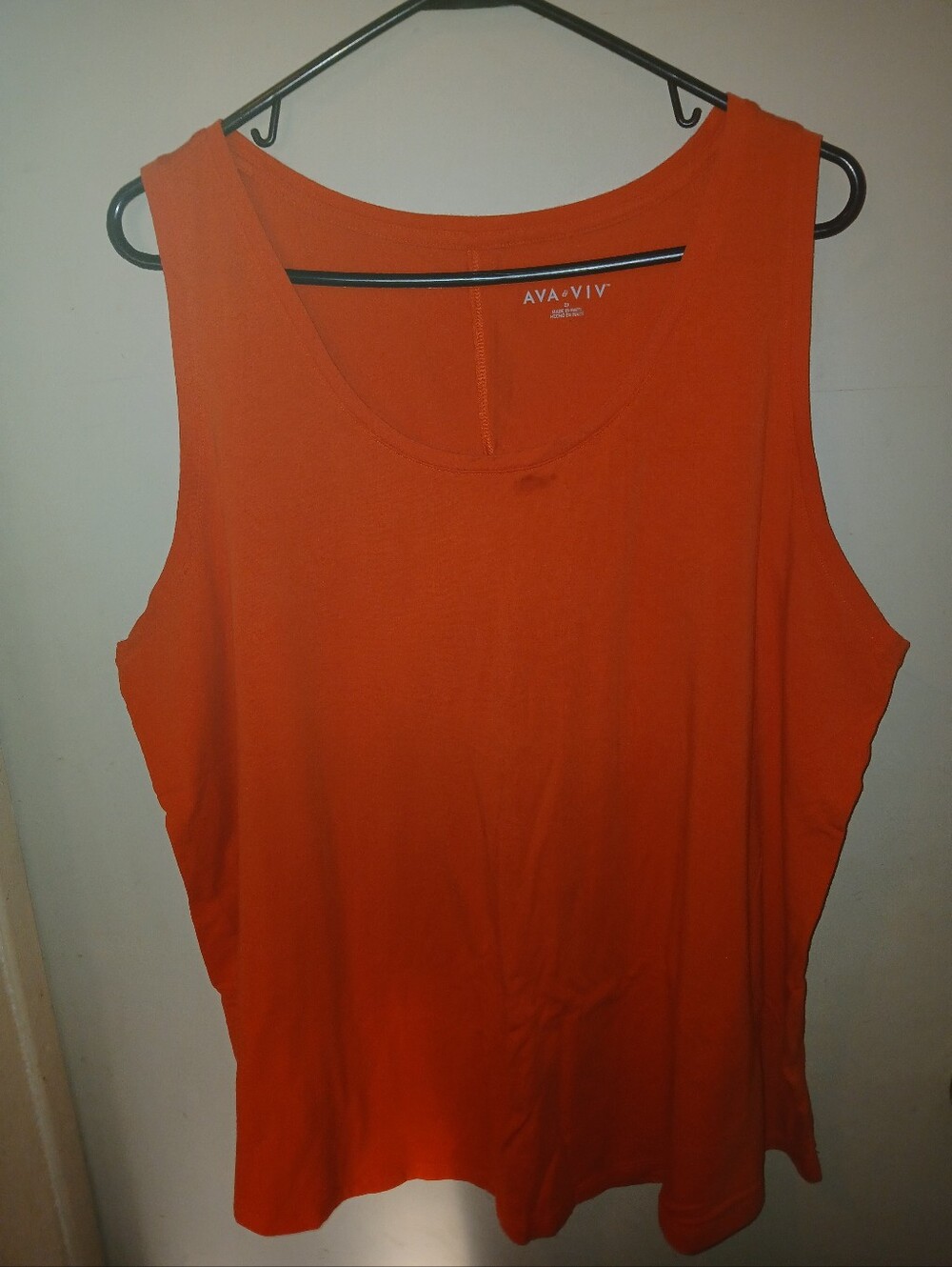 Orange Sleeveless Scoop Neck Top
